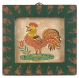 of a rooster in its original painted pine frame by David Y. Ellinger, watercolor, sold Sep 2011
