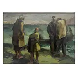 Untitled (Fishermen) by Juzefa Katiliūtė, oil on board, sold Oct 2025