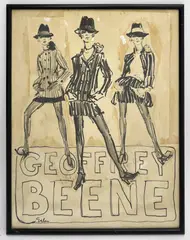 Geoffery Beene by Joe Eula, 1967-1968, ink on paper, sold Oct 2025