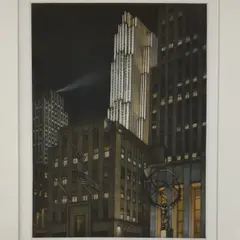 Fifth Ave Night by Frederick Mershimer, 1987, etching, sold Nov 2025