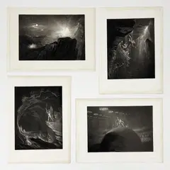 Four Mezzotints from Paradise Lost by John Martin, mezzotint, sold Nov 2025
