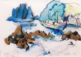 Paysage de Bretagne by Jean Hélion, 1978, Aquarelle et crayon sur papier, sold Dec 2008
