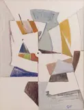 Composition by Geer van Velde, Gouache sur papier, sold Dec 2008