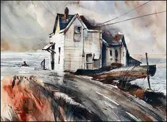 Stormy Day (02977/2013-842) by Brent Heighton, watercolour on paper, sold Nov 2015