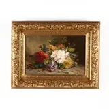 Still Life with Chrysanthemums by Eugène Henri Cauchois, Oil on canvas (lined), sold Jul 2019