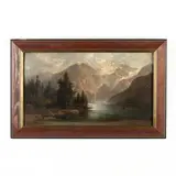 An Alpine Landscape by Frans Carel Wilsen, Oil on canvas, sold Jun 2019