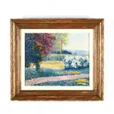 Sunlit Field by Germain Guibal, Oil on canvas, sold Jun 2019