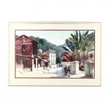 A Village Scene by Ann Vasilik, Watercolor on paper, sold Jun 2019