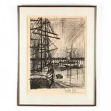 Terre-Neuvas by Bernard Buffet, Drypoint, sold Jun 2019