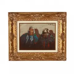 Two Indians by Don Prechtel, Oil on canvas, sold May 2019
