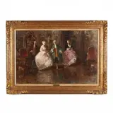 A Rococo Style Interior Scene by Sergio Cirno Bissi, Oil on canvas, sold May 2019