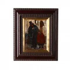 Two Beggars by Luigi Michelacci, Oil on panel, sold May 2019