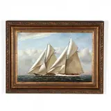 Racing Yachts by D. Tayler, Oil on canvas, sold May 2019