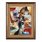Jazz Club Scene by John Milan, Oil on paper, sold May 2019