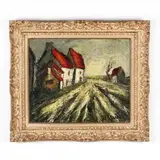 Village Scene by Georges Vasseur, Oil on canvas, sold May 2019