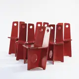Sechs Stühle by Gilbert Marklund, 1970, Kiefernholz, rot gefasst (Furusnickarn AB, Schweden), sold Jun 2022