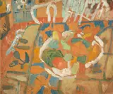 Nature morte au bol de fruits by Jean Puni dit Pougny, circa 1943-1944, Huile et gouache sur papier contrecollé sur carton, sold Dec 2022