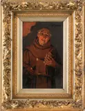portrait of a monk by Michele Garinei, oil on canvas, sold Jun 2011