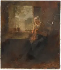interior scene by Simon Suiker, oil on canvas, sold Jun 2011