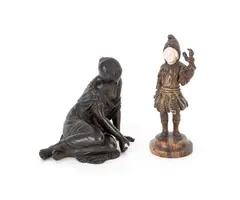 and ivory of a child with a puppet by Georges Omerth, bronze, sold Jun 2011
