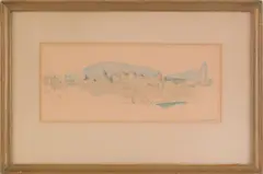 cityscape by Lambro Ahlas, watercolor, sold Jun 2011