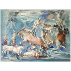 Circus Moonlight Apparition by Jon Corbino, oil on canvas, sold Feb 2026