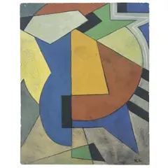 Untitled Composition by Lajos Kassák, gouache on paper, sold Mar 2026