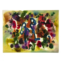 Untitled (Blue, Green, and Red Composition) by William Ronald, 1963, watercolor on paper, sold Mar 2026
