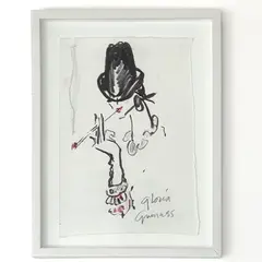 Gloria Guinness Arriving to a Show, Smoking by Joe Eula, watercolor on paper, sold Mar 2026