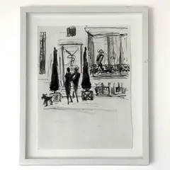 Yves Saint Laurent Paris Atelier Entry by Joe Eula, graphite, and watercolor on paper, sold Mar 2026