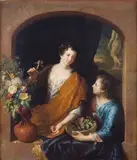 Marché aux fleurs by Gérard Hoet, Toile, sold Dec 2008