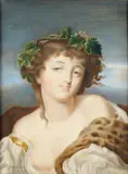 Jeune femme drapée à la couronne de feuilles de vigne by Jacques Antoine Vallin, Gouache, sold Nov 2008