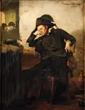 Le dernier verre by Adriaan la Rivière, Toile signée en haut à droite et située à Amsterdam, sold Nov 2008