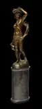 Femme à la cruche by Jef Lambeaux, Bronze à patine brune, sold Nov 2008