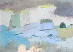 Rain on the Beach (02703/2013-1629) by Robert Marchessault, 1981, oil on paper, sold Aug 2015