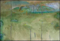 Bogs at Base of Hills (02265/2013-125) by Robert Marchessault, gouache on paper, sold Jul 2015