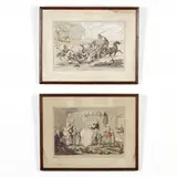 Two Caricatures by Thomas Rowlandson, Hand-colored etchings, sold May 2019