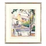 Town Scene with Resting Figure by Christian Lawton Dull, Pencil signed "Christian L, sold May 2019
