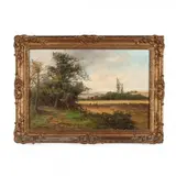 Haying by Lewis Watts, Oil on canvas, sold Apr 2019
