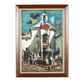 Village Square by Philip Moose, Oil on board, sold Apr 2019