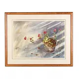 Geraniums by Charles Sharpe, Watercolor on paper, sold Apr 2019