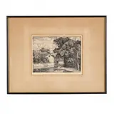 The Mill by Luigi Lucioni, Etching, sold Apr 2019