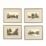 Four Prints Picturing Homes of Illustrious Authors by Fagin Mercier, Etching, sold Apr 2019