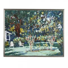 Rose Trellises and Live Oaks, Ann St., Beaufort by Kyle Highsmith, Oil on canvas, sold Apr 2019