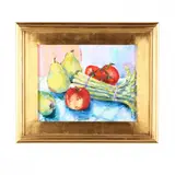 Pears & Asparagus by Jacqueline Perry, Acrylic on canvas, sold Apr 2019