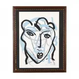 Blue Lady by Peter Keil, Mixed media on paper, sold Apr 2019