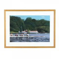 Rowing on the Schuylkill River by Joseph Sweeney, Pastel on paper, sold Apr 2019