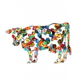 Pattern Cow by David Gerstein, Hand-painted laser-cut steel sculpture, sold Mar 2019