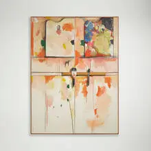 Portrait of Arman and Iliana by Jim Dine, 1964, oil, paint brush, palette knife and wood collage on canvas, sold Oct 2023