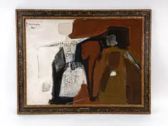 Mid-Century Abstract by Tonis Ioannou, Oil on canvas, sold Jan 2023